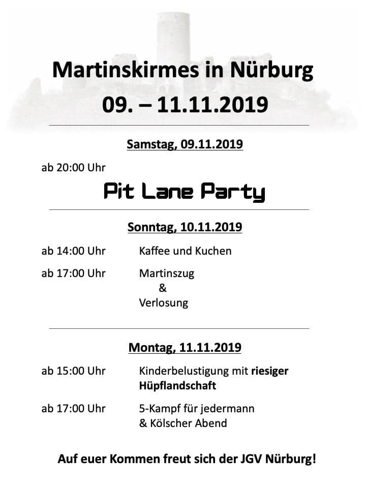 Kirmes Nürburg 2019 Programm